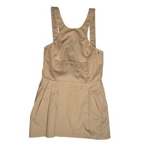 JEAN PAUL GAUTIER Femme Dress 10 Grommets Trim Beige Belted Taupe